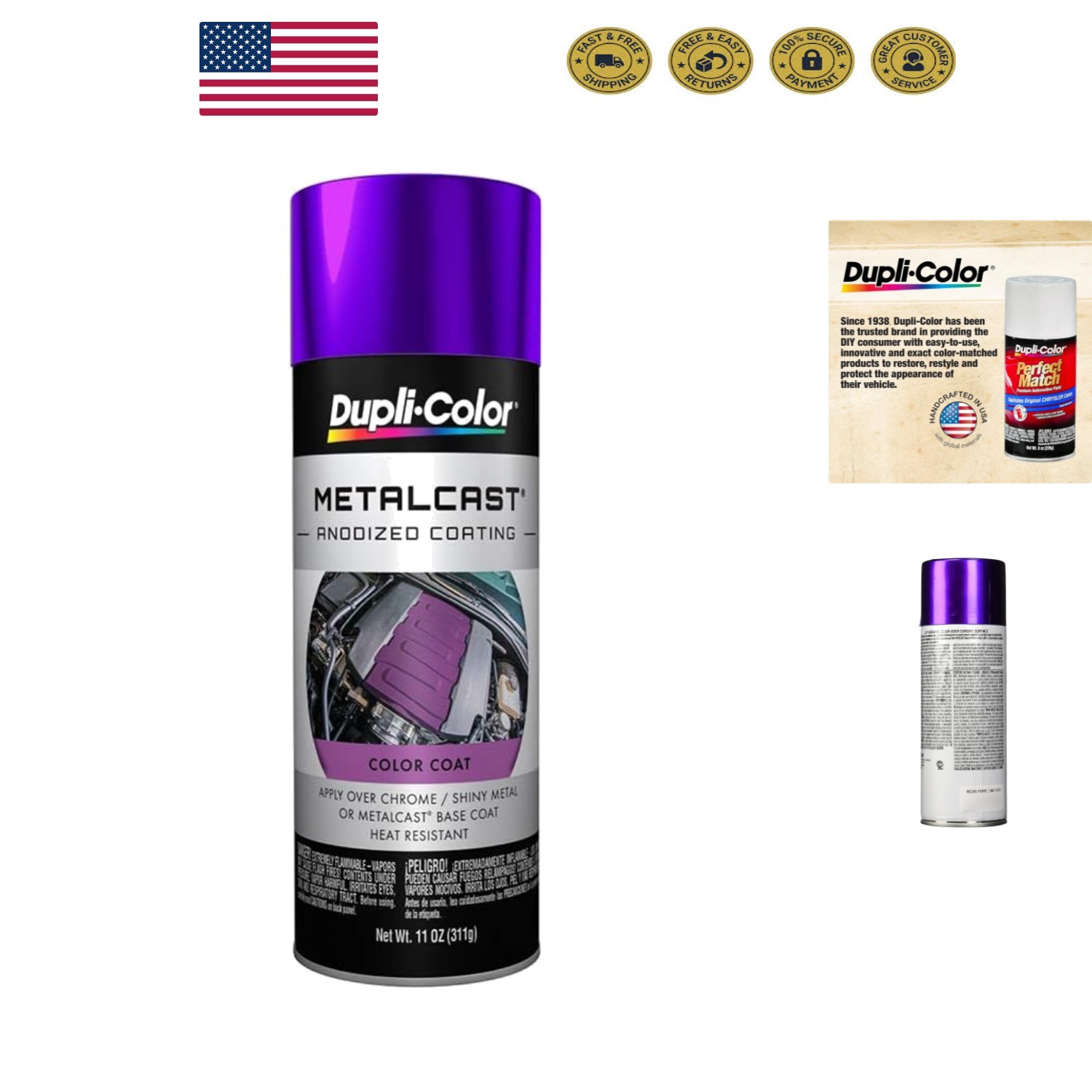 11 oz Purple Anodized Spray Paint for Cars – Quick Drying & High Heat Resistant