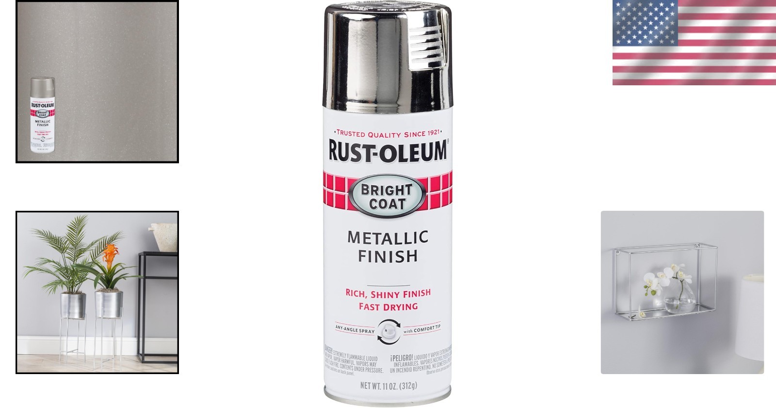 Rust-Oleum 7718830 Stops Rust Bright Coat Metallic Spray Paint, 11 Ounce (Pack o