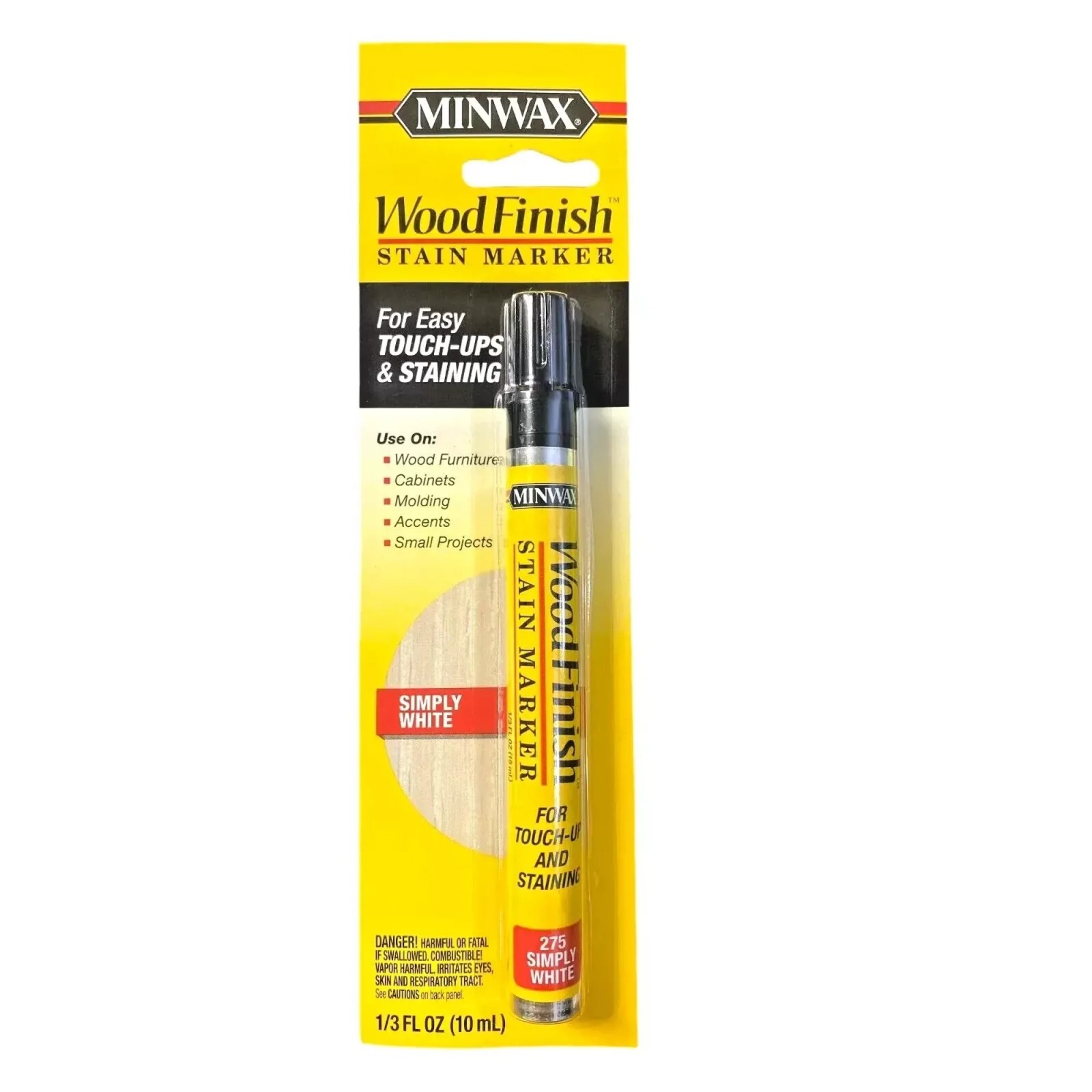 Minwax Wood Finish Stain Marker, Simply White 275, 1/3 Fl oz
