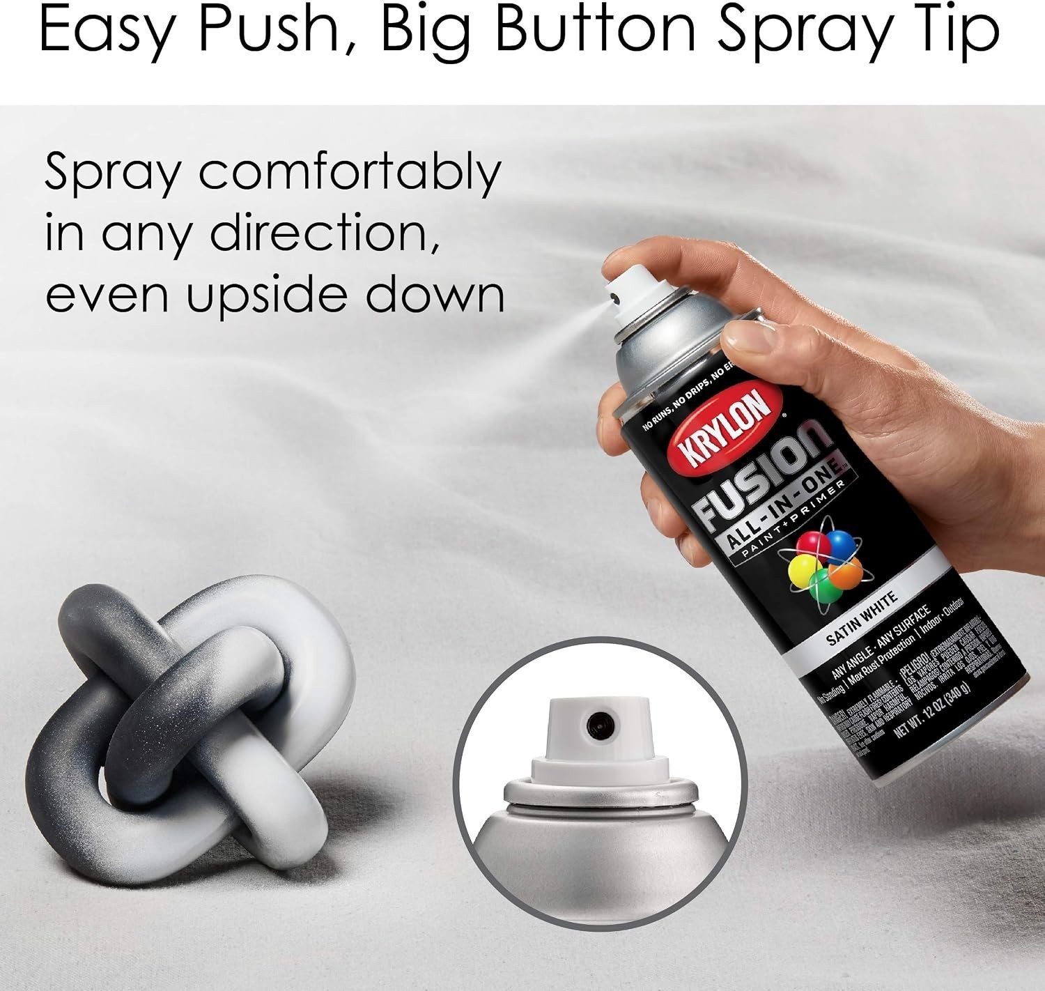 Durable Indoor/Outdoor Satin White Spray Paint – 12oz Rust Resistant Pack of 2