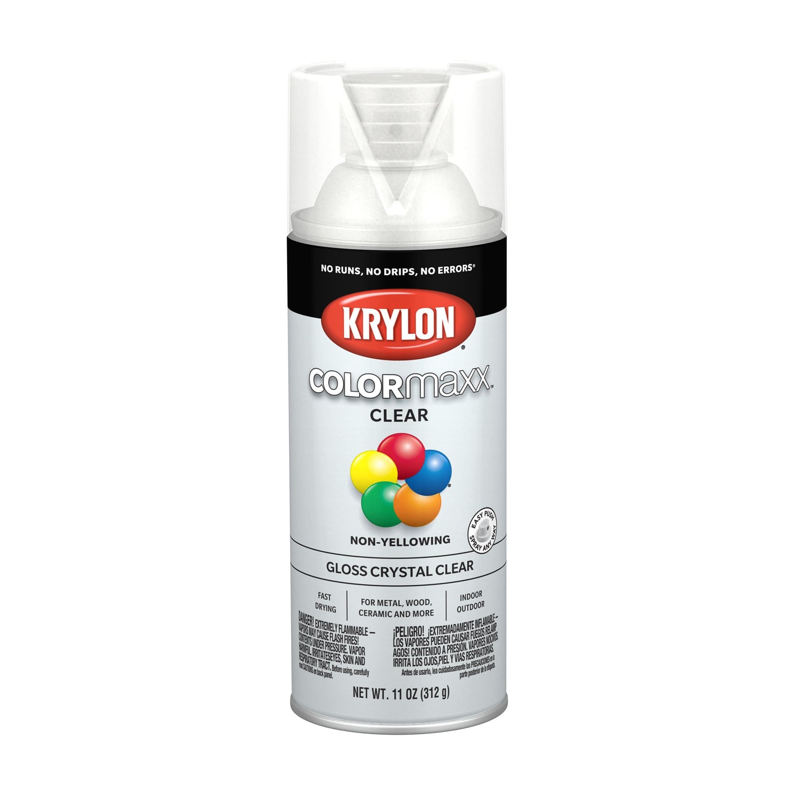Krylon K05515007 COLORmaxx Acrylic Clear Finish for Indoor/Outdoor Use, Gloss