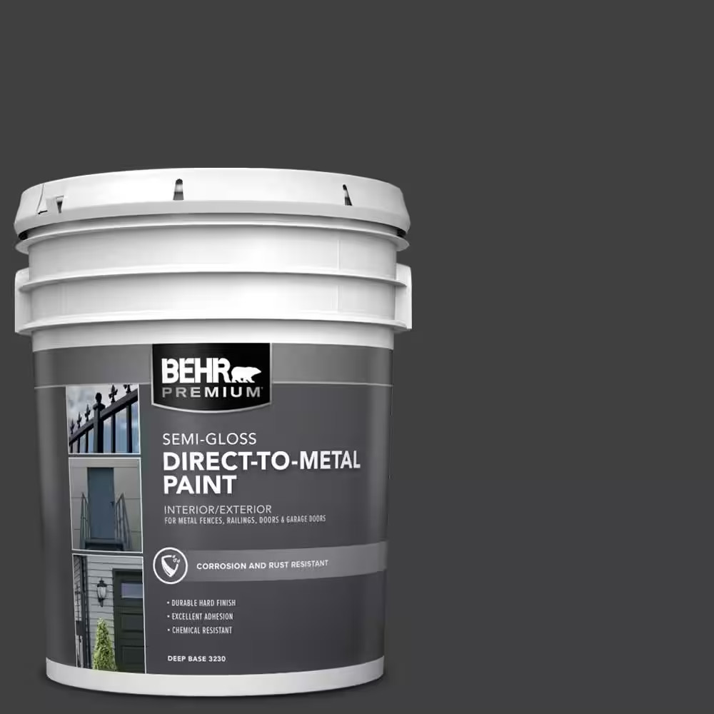 5 Gal. Black Semi-Gloss Direct-To-Metal Interior/Exterior Paint