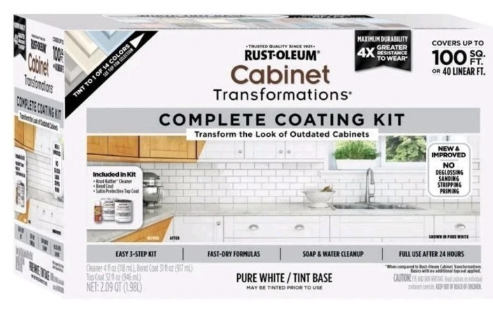 New Rust-Oleum Cabinet Transformation Complete Coating Kit Pure White Tint Base