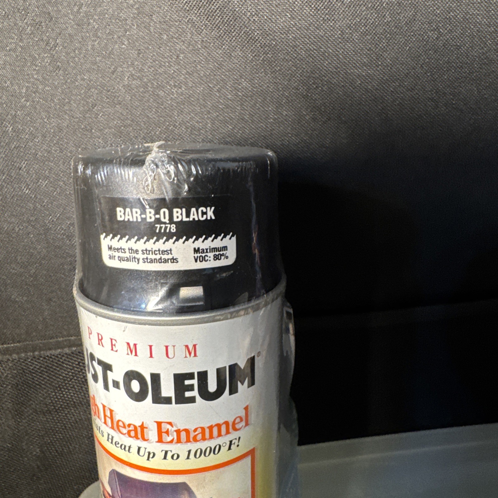 VTG RUSTOLEUM BAR-B-QUE BLACK HIGH HEAT ENAMEL SPRAY PAINT CAN/SCOTCH-BRITE PAD