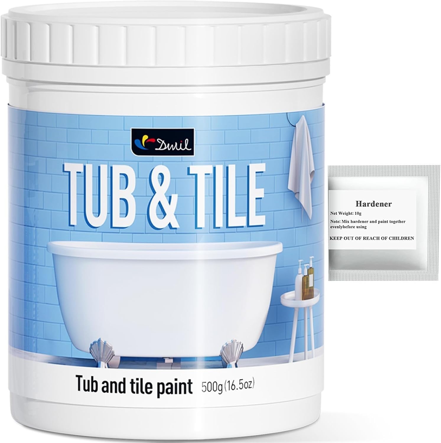 DWIL Tub and Tile Refinishing with Hardener- White 0.5kg (16.5oz) Water Based