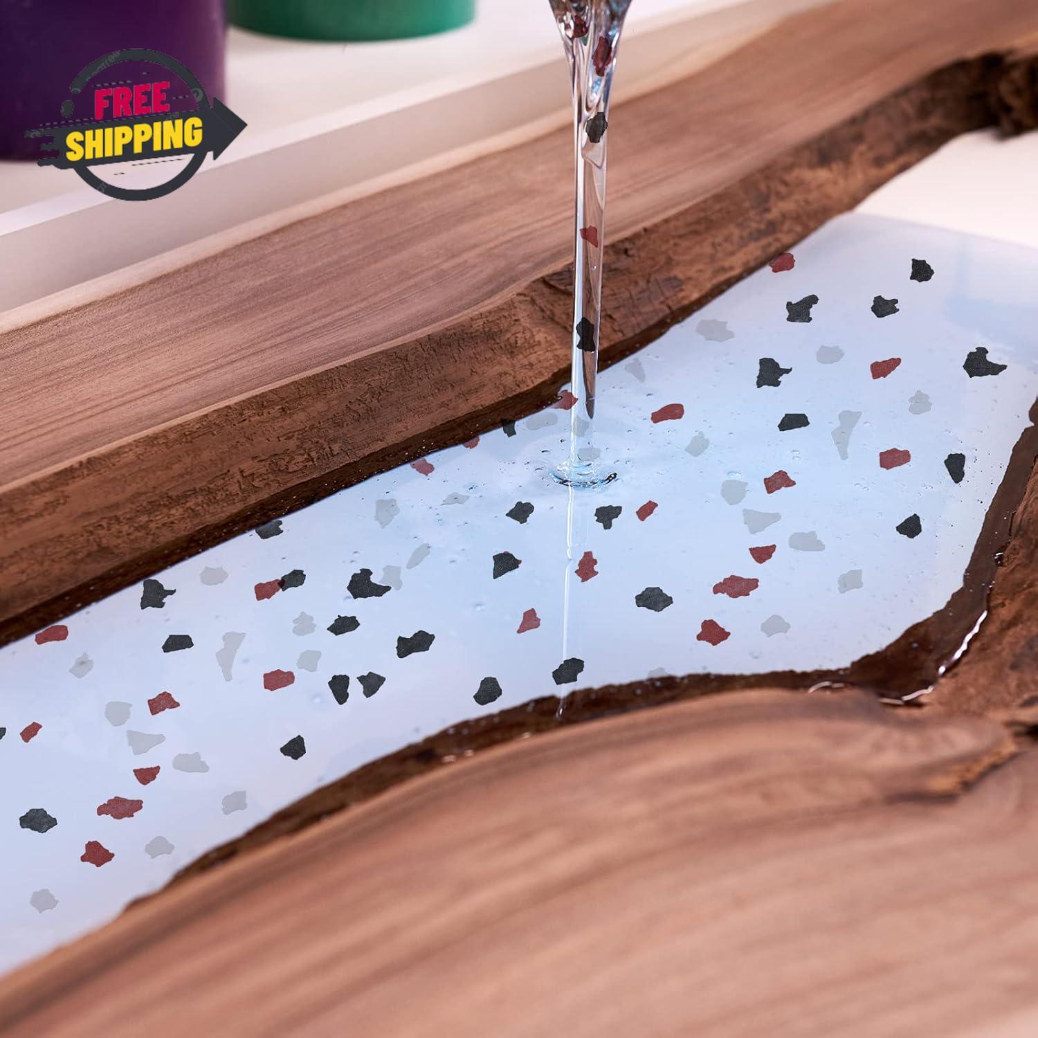 Decorative Color Chips Epoxy Flakes 3-5 Mm Red Black White 350g Blend Floor