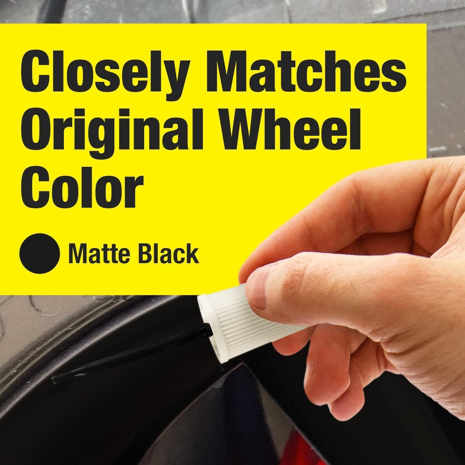 Matte Black Rim Touch-Up Paint – Small Resealable Bottle Compatible with Tesl…