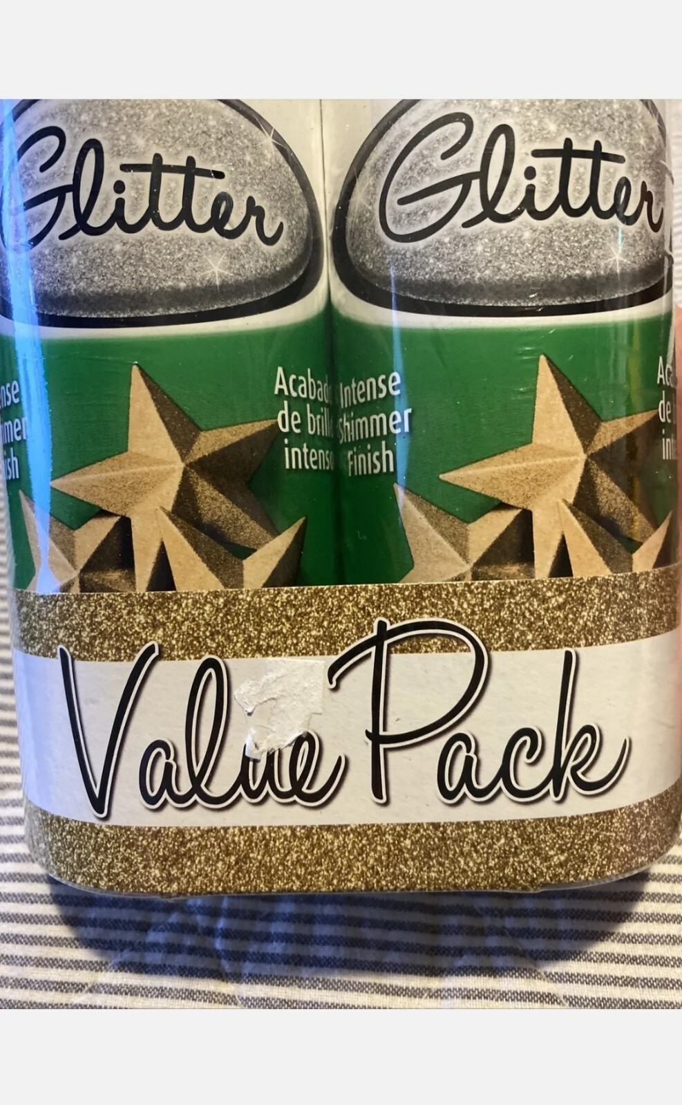 RUST-OLEUM GOLD GLITTER SPRAY PAINT 2-PACK BRAND NEW SEALED CHRISTMAS YULETIDE