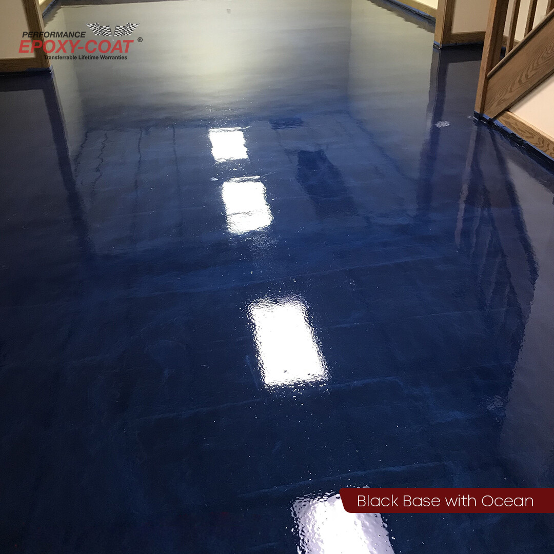 Metallic Full Epoxy Floor Coating Kit 300 sq. ft. TILE RED Base Coat