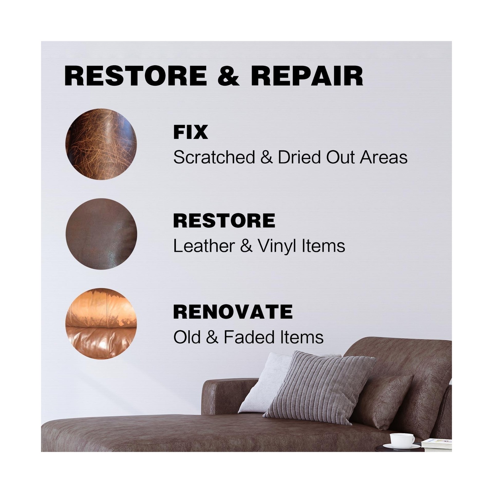 Leather Recoloring Balm – Maroon Leather Repair Kit for Furniture, Dye, Recol…