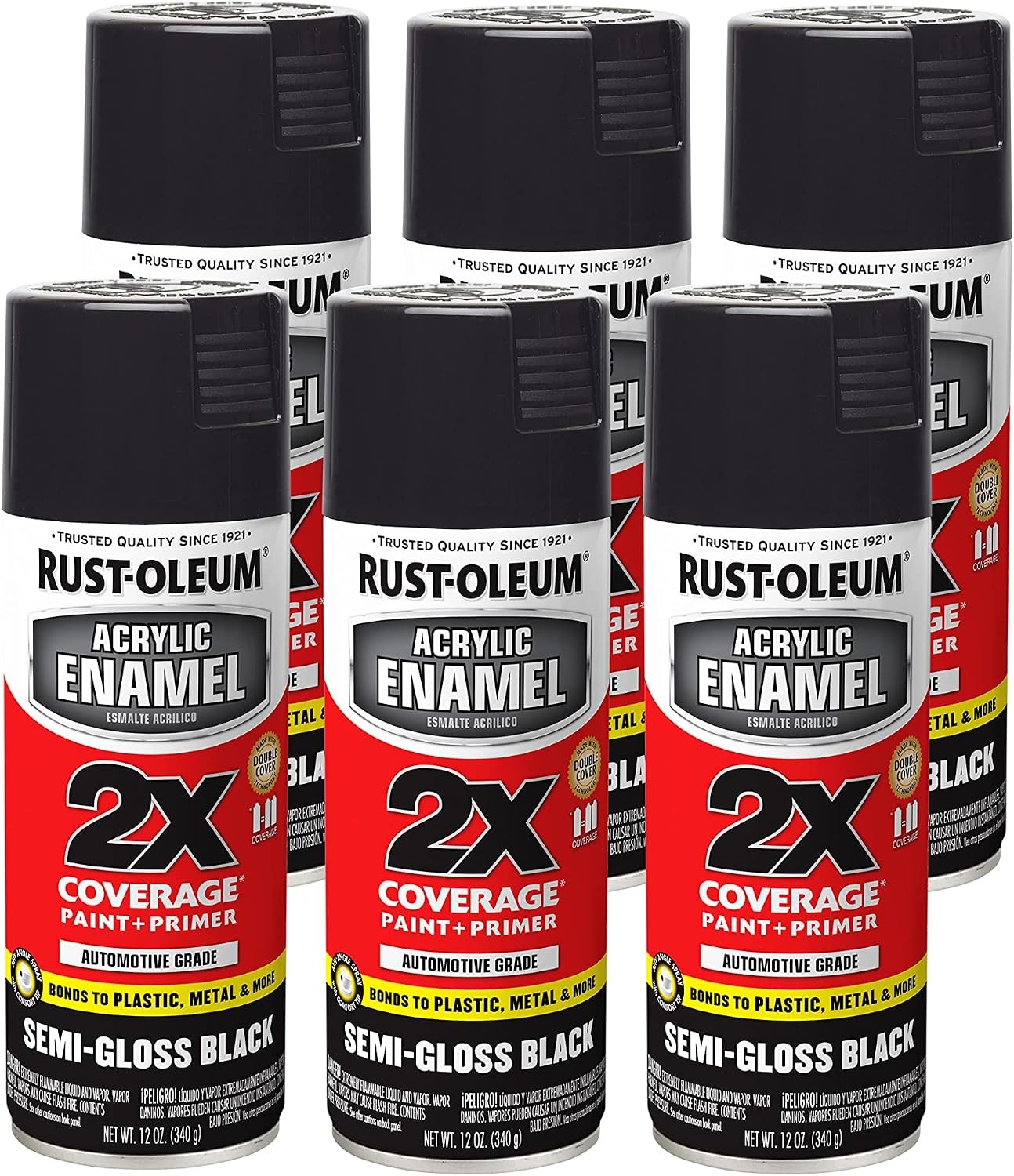 Acrylic Enamel Spray Paint Semi Gloss Black Pack