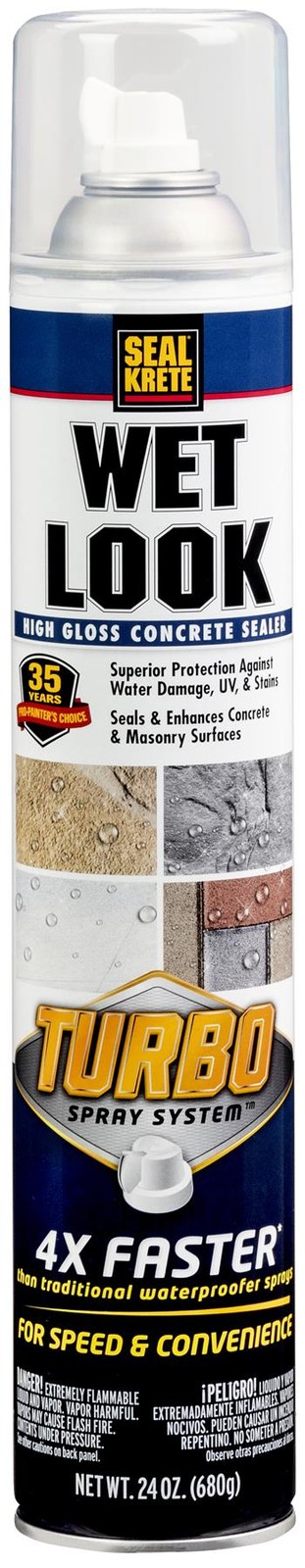 Seal-Krete Wet Look Concrete Sealer Turbo Spray, High Gloss, 24 Oz – 357925