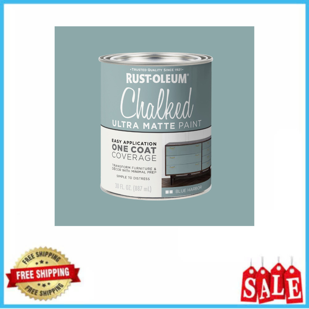 Rust-Oleum Chalked Ultra Matte Paint, Blue Harbor, 30oz, Interior Furniture, DIY