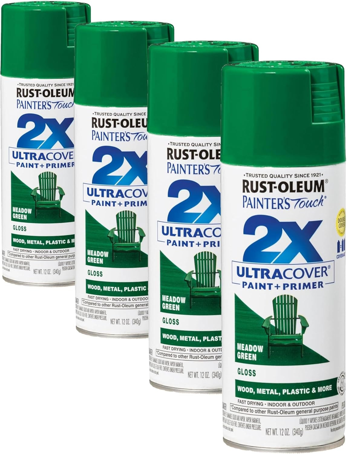 334039 Painter’S Touch 2X Ultra Cover Spray Paint, 12 Oz, Gloss Meadow Green (Pa