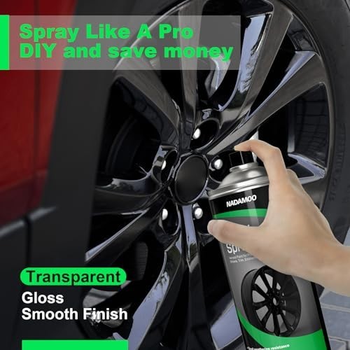 Clear Protective Topcoat & Semi-Gloss Black Wheel Rim Spray Paint – 4 Cans