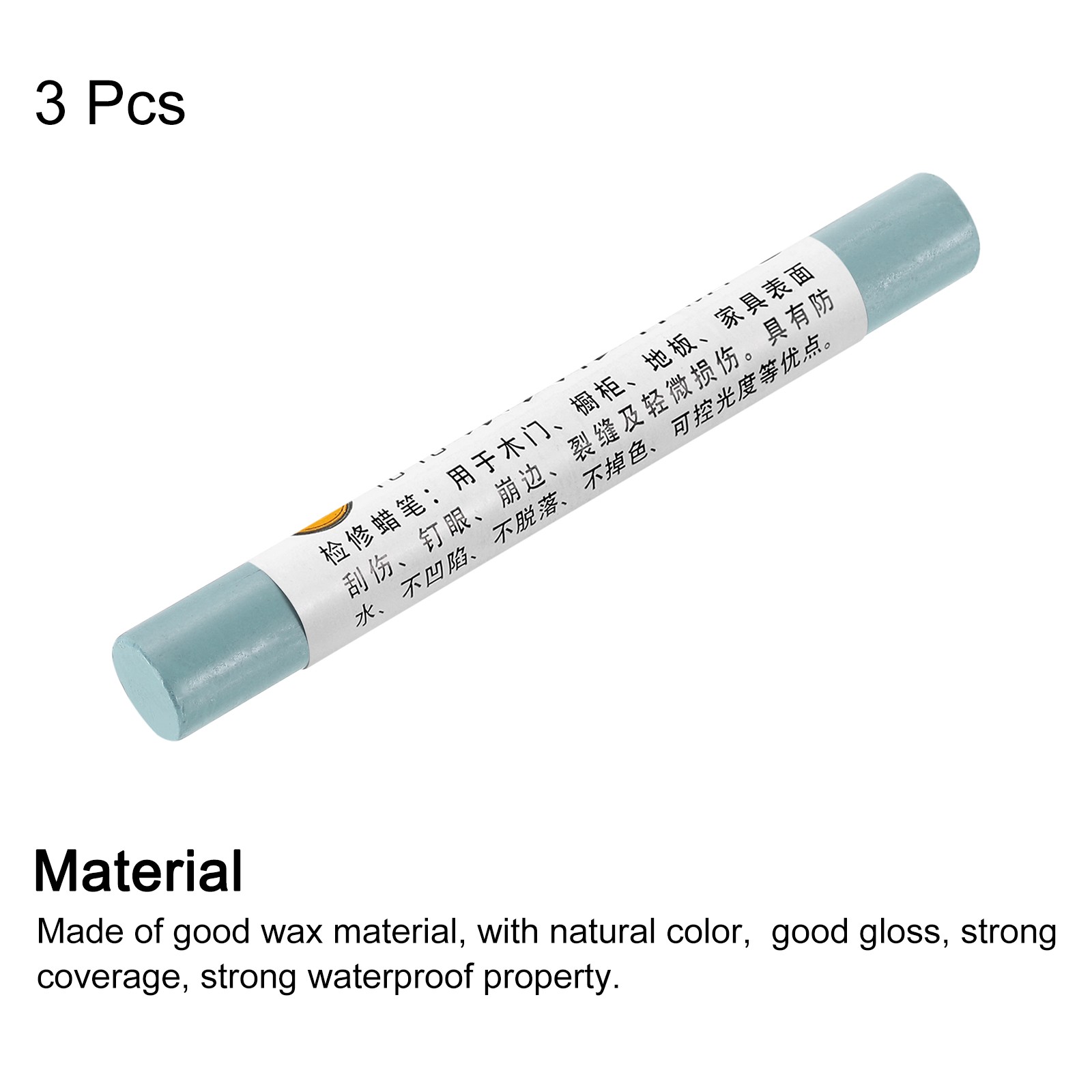 Furniture Repair Crayons Wax Filler Stick, 3Pcs Pen Marker, Mediterranean Blue