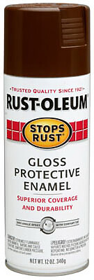 Rust-Oleum 7775-830 Stops Rust Spray Enamel, Leather Brown Gloss, 12-oz. –
