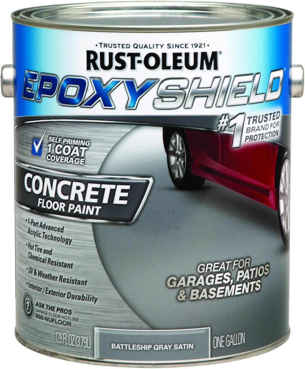 Concrete & Garage Floor Paint & Primer, 1 Gal., Battleship Gray