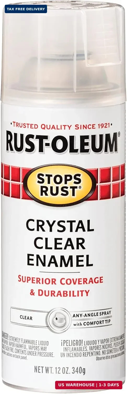 Rust-Oleum 7701830 Stops Rust Spray Paint, 12 oz, Gloss Crystal Clear