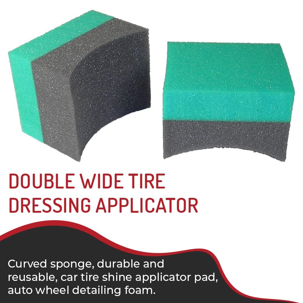 Hi-Tech Tire Dressing Applicator 12 Pack – Durable and Reusable, Green, Black