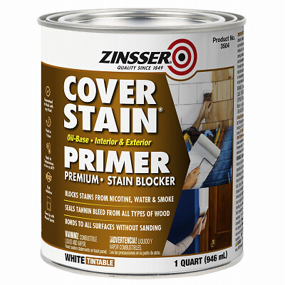Zinsser 3504 Cover Stain Primer, Sealer & Stain Killer, Oil Based, 1-Qt. –