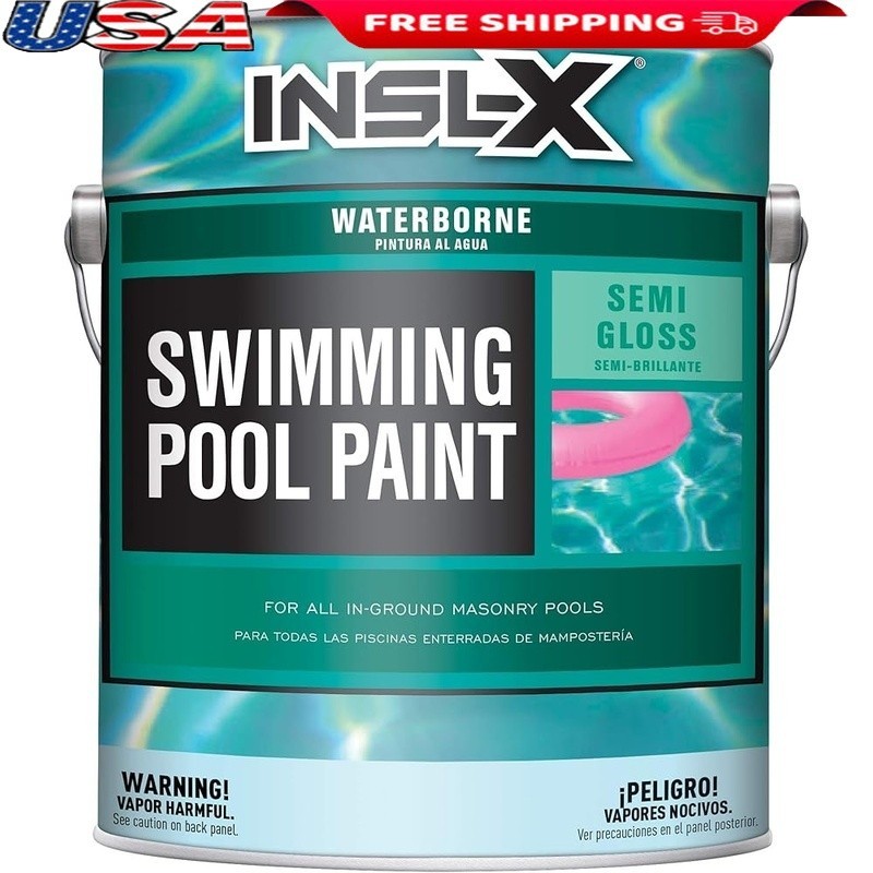 Acrylic Swimming Pool Paint Quick Dry Low VOC Semi Gloss 1 Gallon 128 Fl Oz New