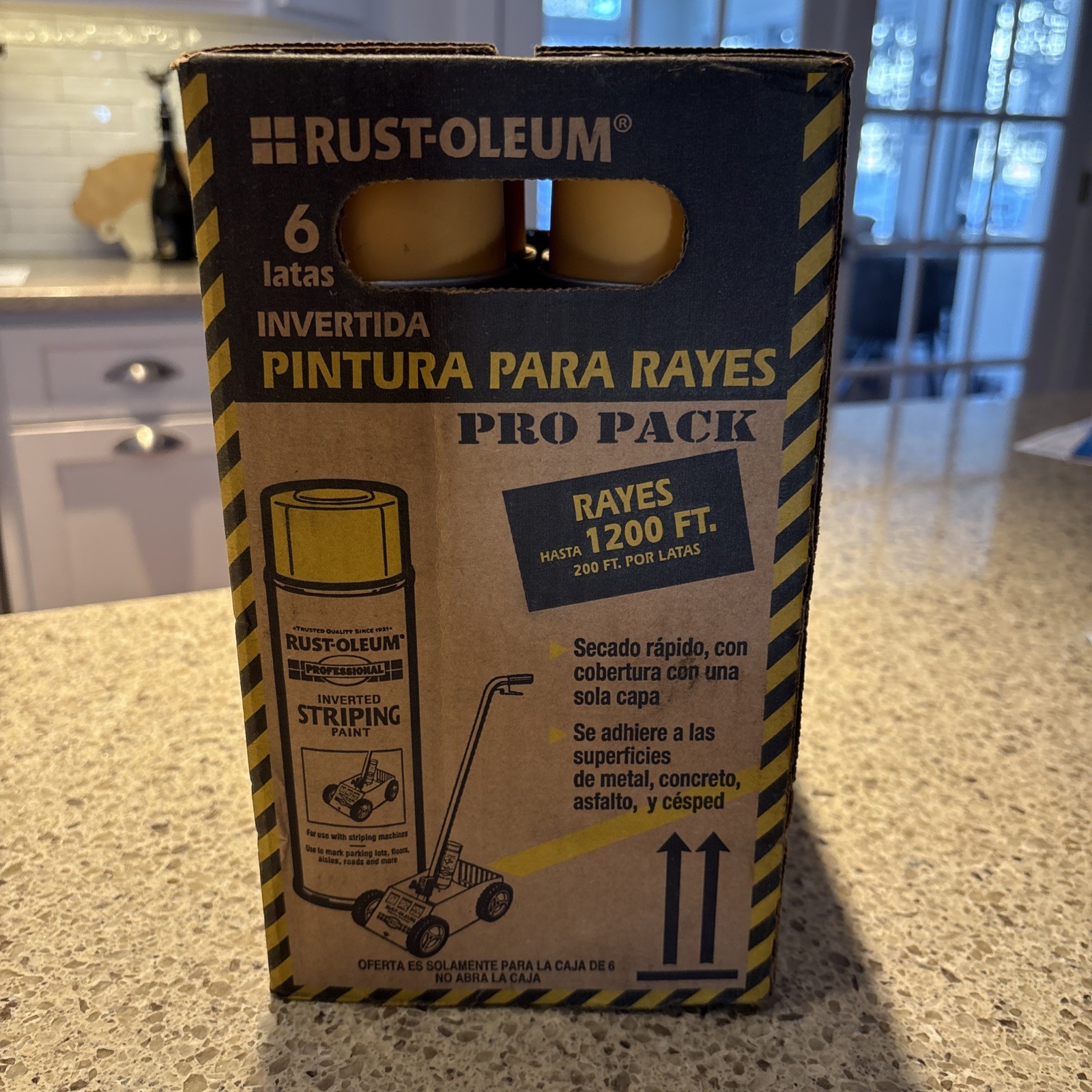Rust-Oleum P2548849 Yellow Inverted Striping Spray Paint 18oz 6-Pack New