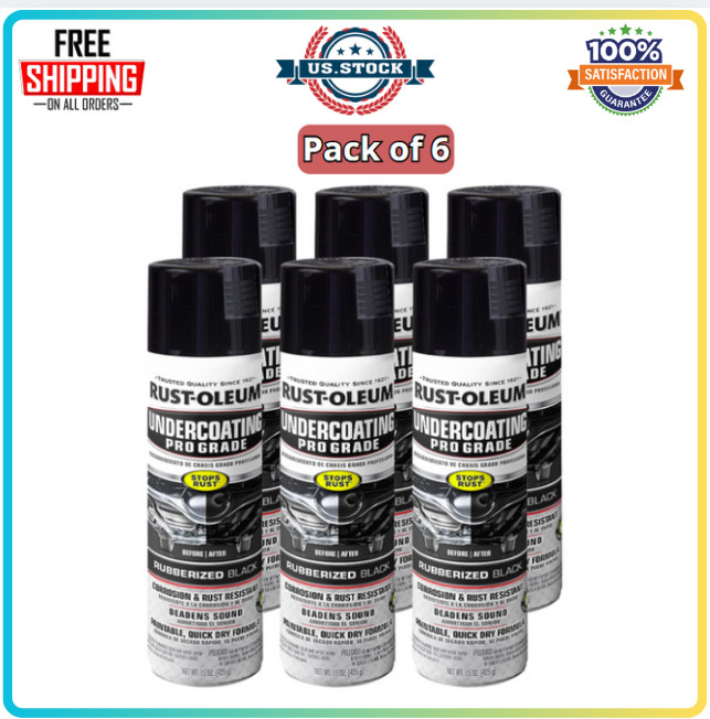 248656 Professional Grade Undercoating Spray, 15 Ounce (Pack of 6), Black, 90 Ou
