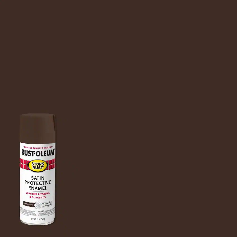 12 Oz. Protective Enamel Satin Dark Brown Spray Paint (6-Pack)