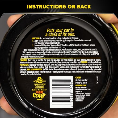 Meguiar’s Gold Class Carnauba Plus Premium Car Wax Paste for Diy Cars