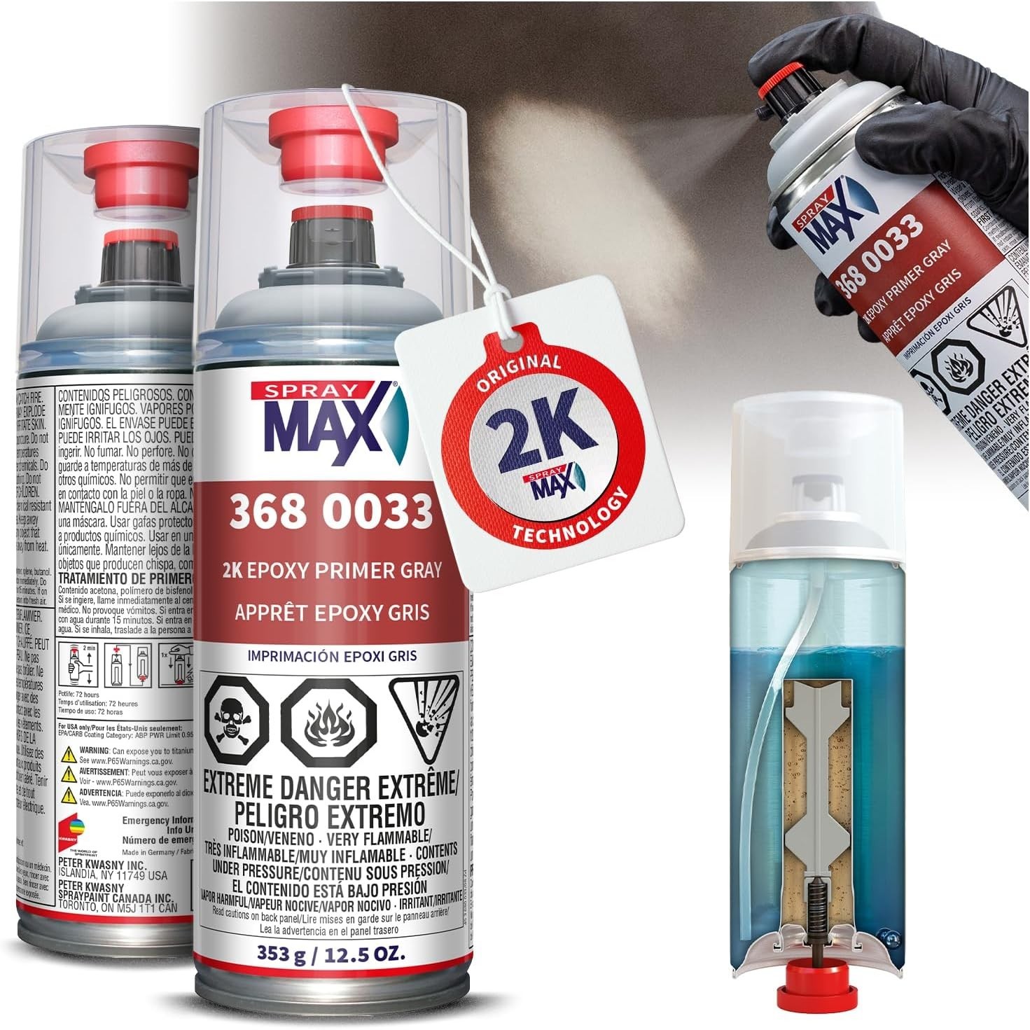 2K Epoxy Primer Spray Paint Gray – Corrosion-Resistant for Auto & Metal Projects