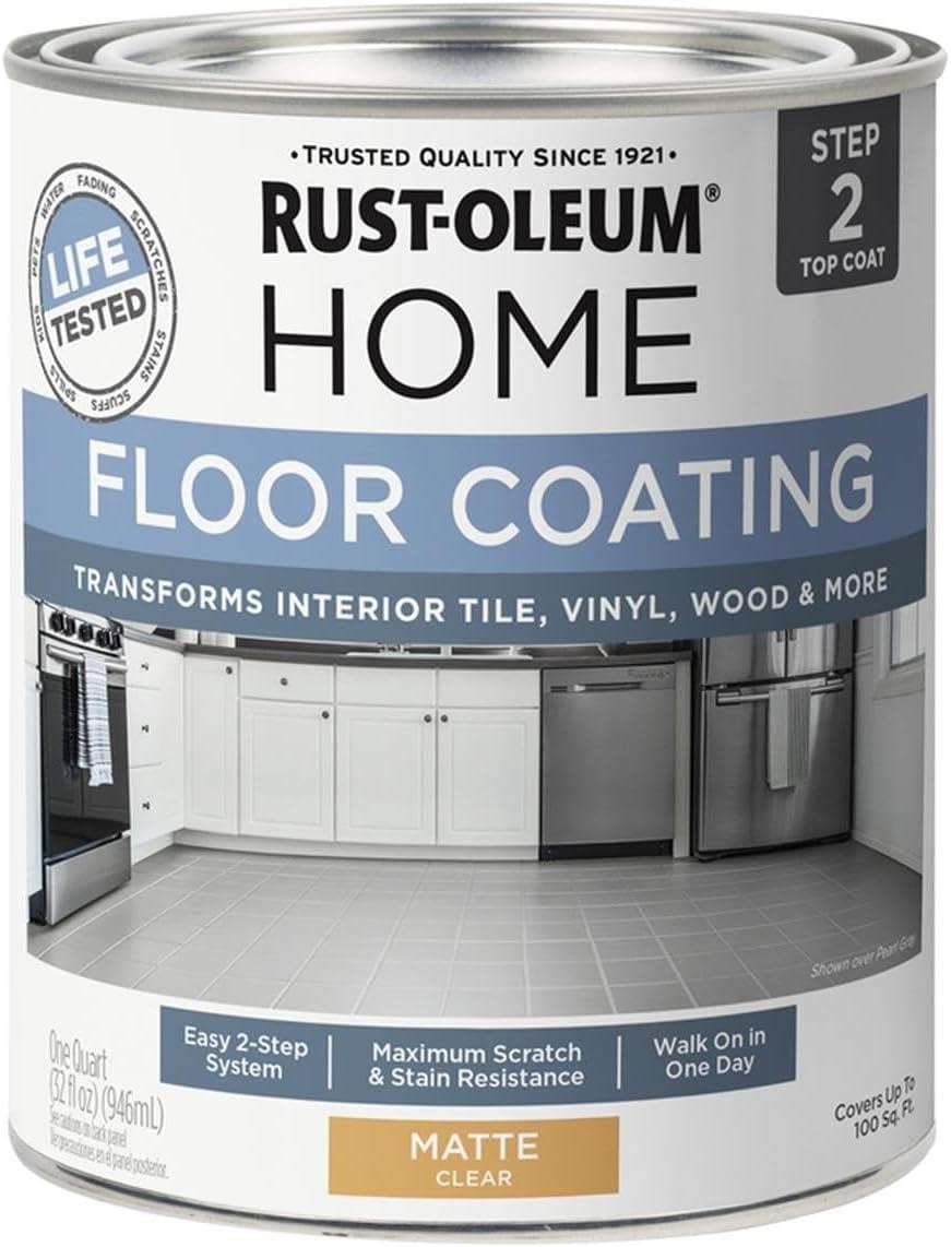 Rust-Oleum HOME Floor Coating, Top Coat (50 VOC), Matte, Quart – 358871