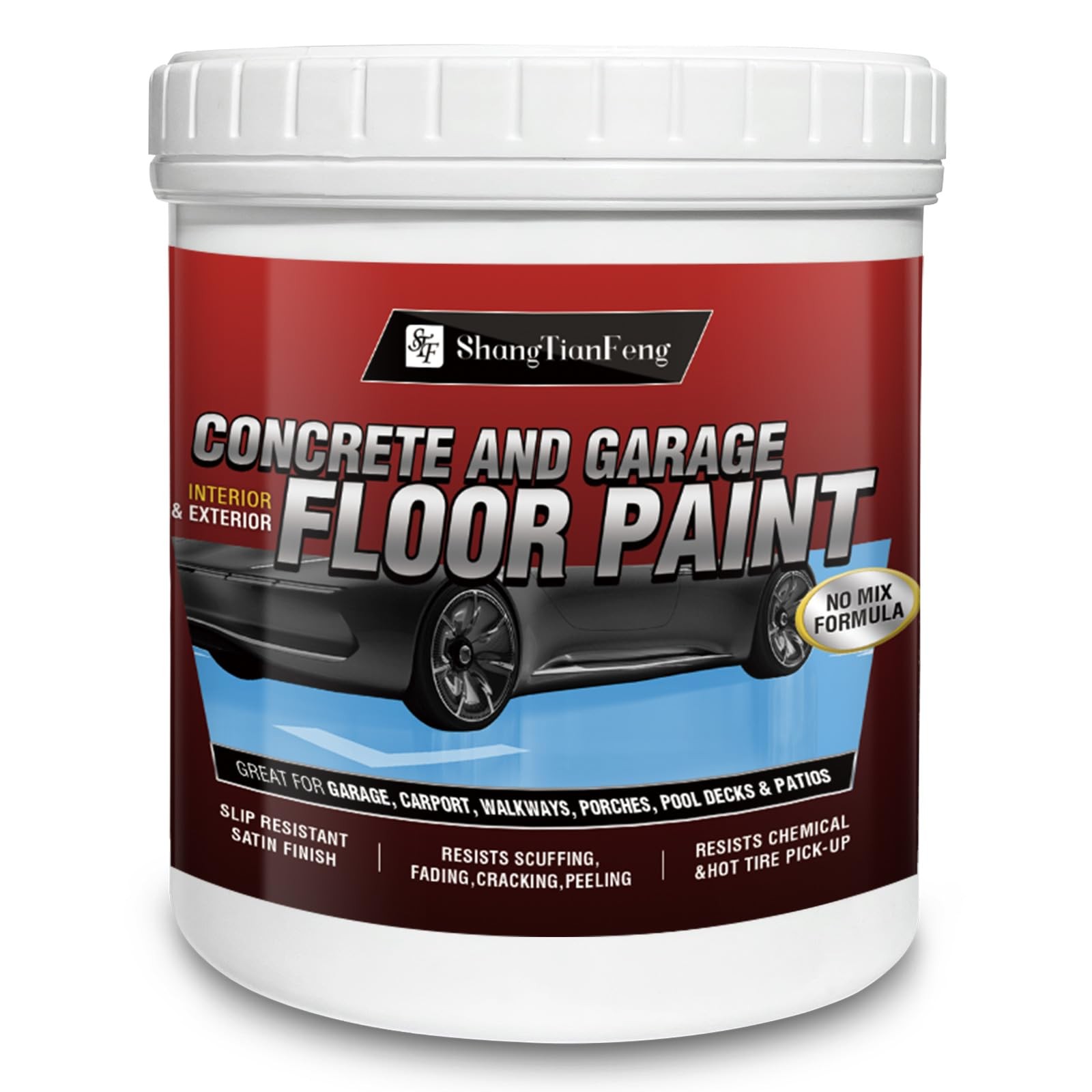 Floor wall paint, oil-based epoxy 128 Fl Oz (Pack of 1), Bright Blue