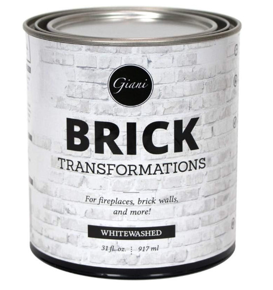 Giani Brick Transformations Whitewash Paint for Brick Walls and Fireplaces