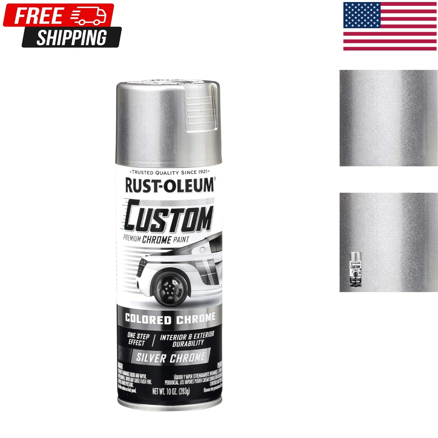 Rust-Oleum Chrome Spray Paint Smooth Chrome Finish – 10oz Multi Surface Paint…