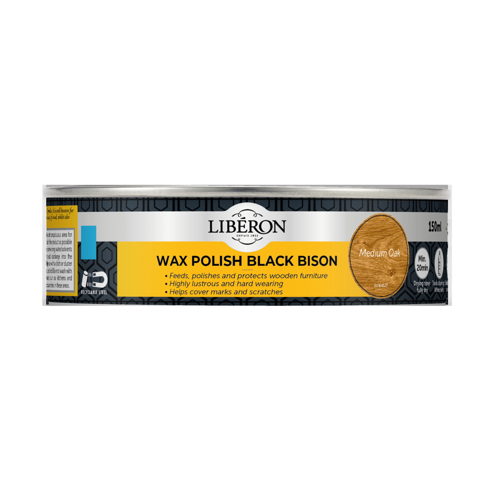 Liberon Black Bison Varnish Wax M Oak 150ml – Rich Color & Glossy Finish