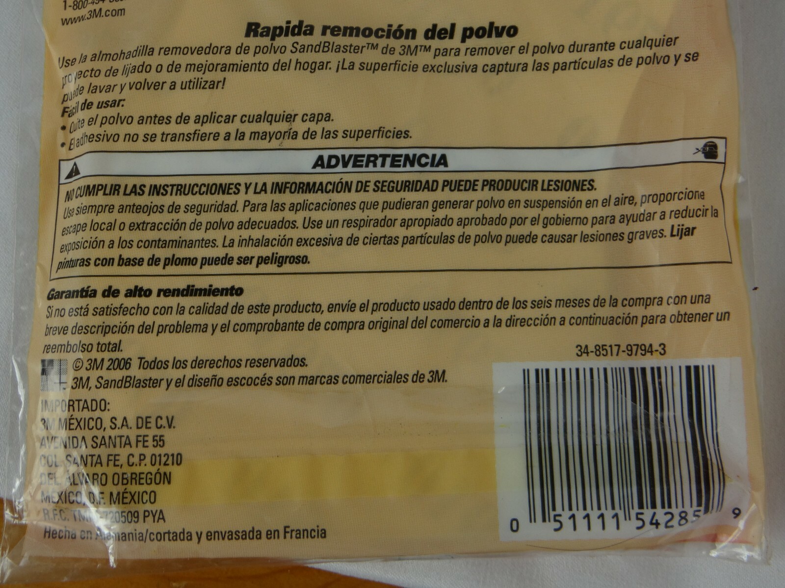 3M SandBlaster Dust Removal Pad 2 in Package, 450-000, 3 2/3″ x 6″ x 1/8″