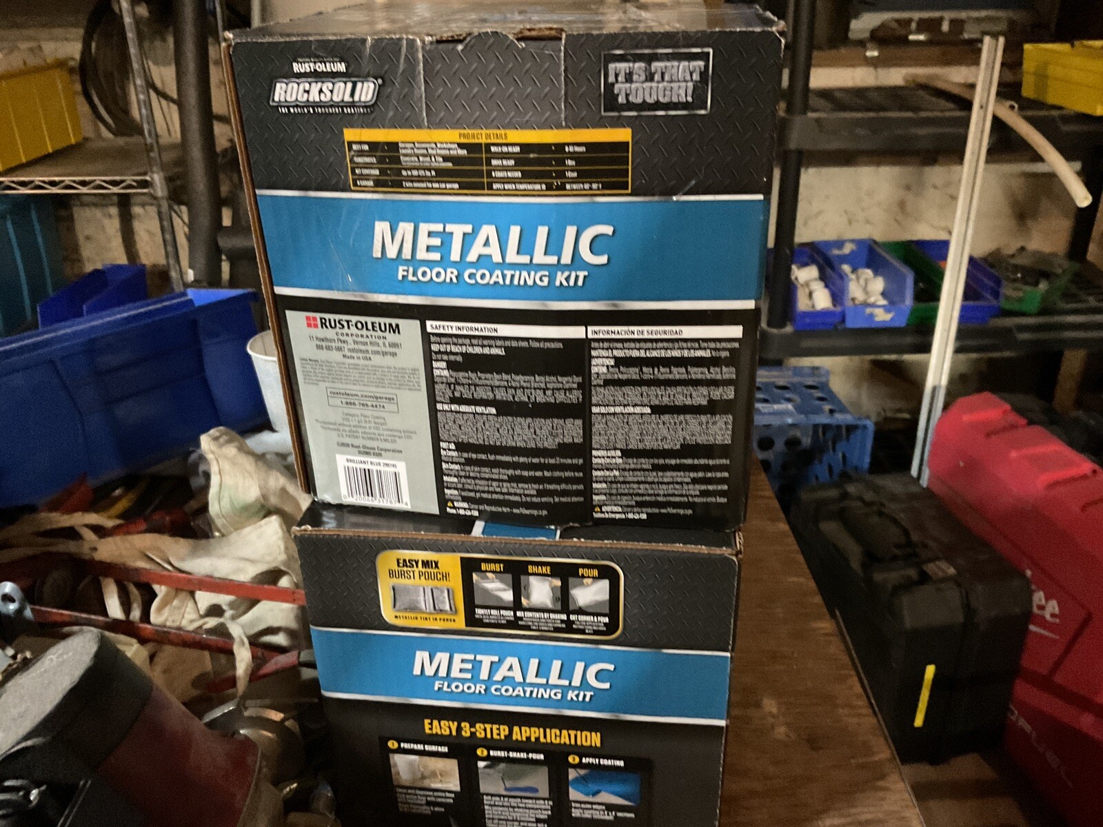Rust-Oleum 299745 RockSolid Metallic Floor Coating Brilliant Blue 70oz Kit One