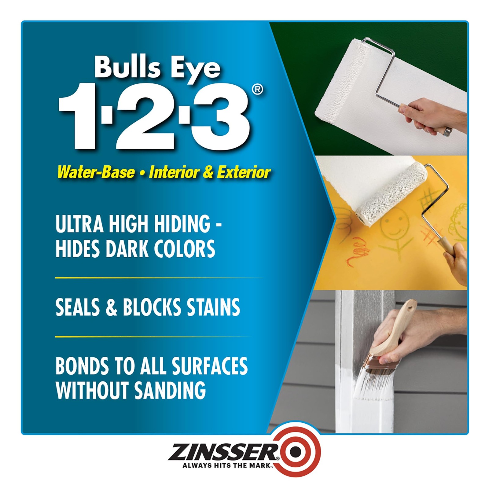 1 Quart Bulls Eye 1-2-3 Primer Sealer Stain Killer
