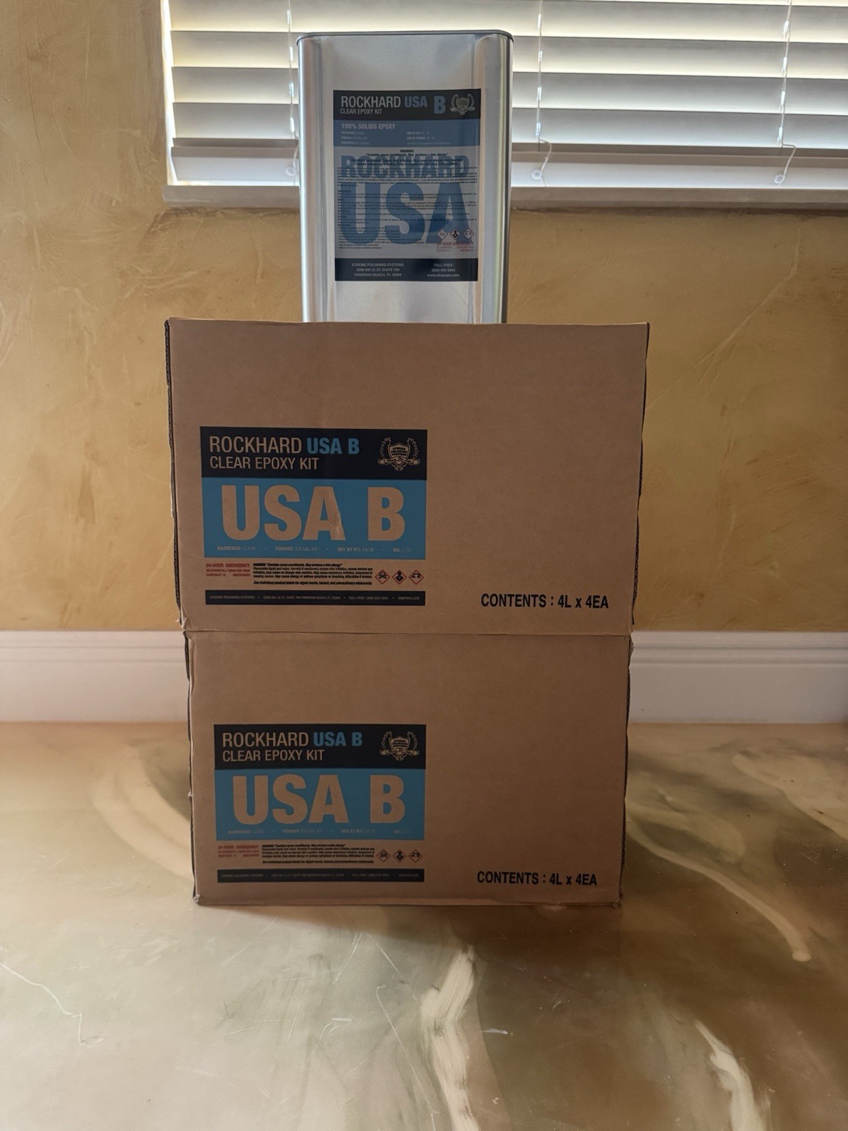 Rockhard USA Clear Epoxy Kit 100% Solids Resin 2.8 Gal (A+B) USA B
