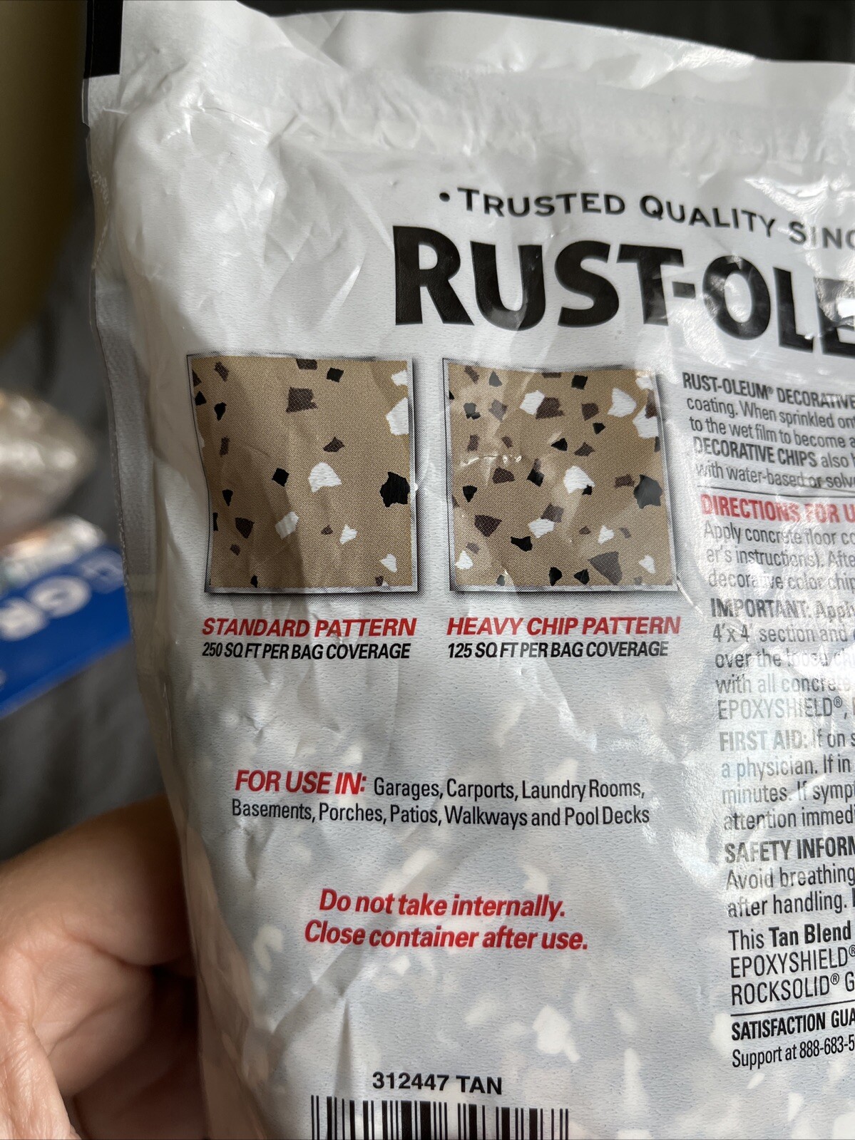 Rust-Oleum 312447 Tan Blend Decorative Color Chips for Indoor & Outdoor Use