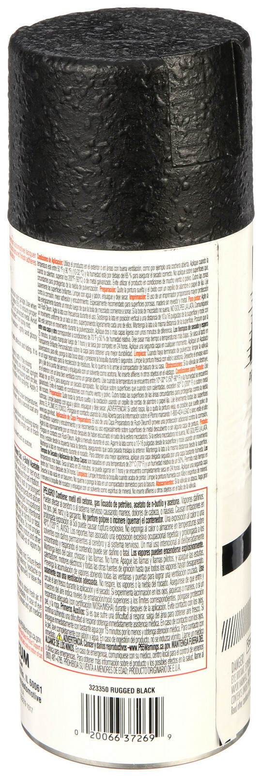 Rugged Black Custom Premium Lacquer spraY Paint metal plastic Rust-Oleum 323350