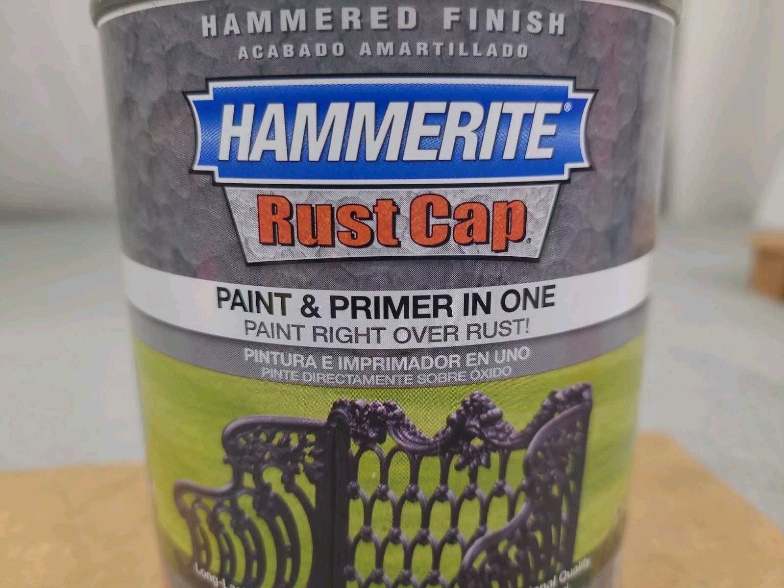 Hammerite Rust Cap Paint Primer GRAY Hammered Finish, 1 Quart