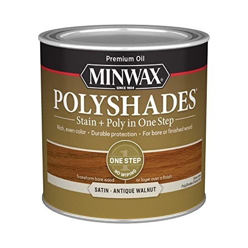 Wood Stain & Polyurethane Finish – ½ Pint, Antique Walnut, Satin, Easy Applicati