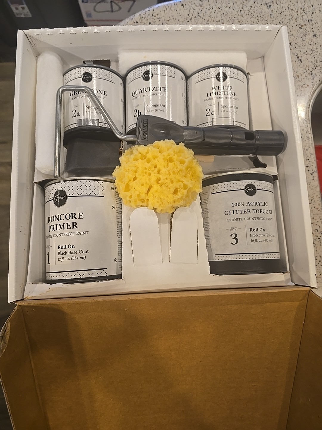2 Boxes Giani Granite Countertop Paint Kit 2.0- White Diamond READ DESCRIPTION