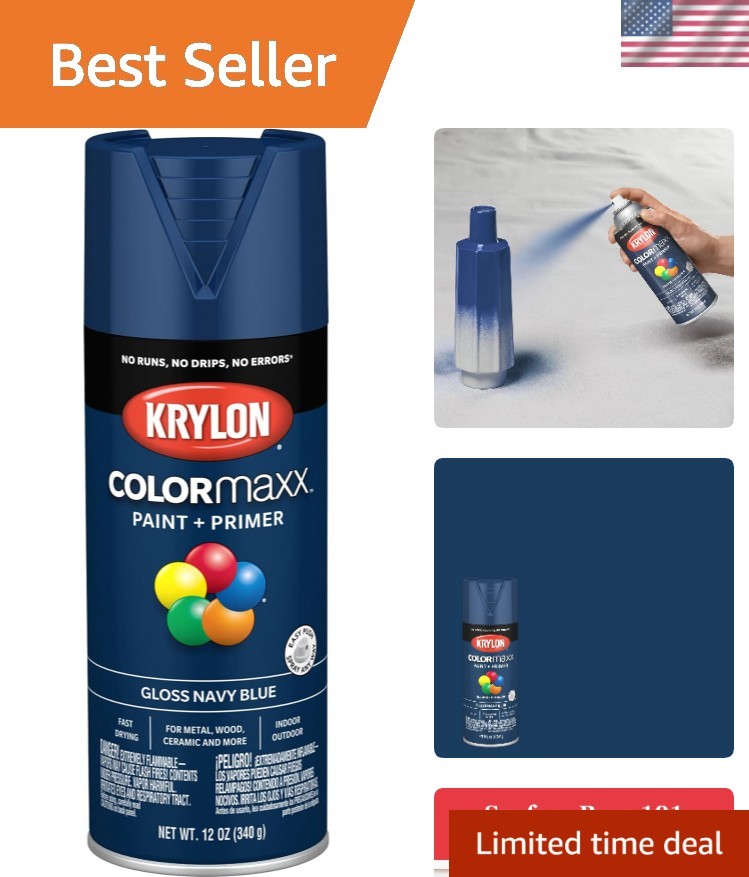 12 oz. Rust Resistant Gloss Navy Blue Spray Paint for Indoor & Outdoor Projects