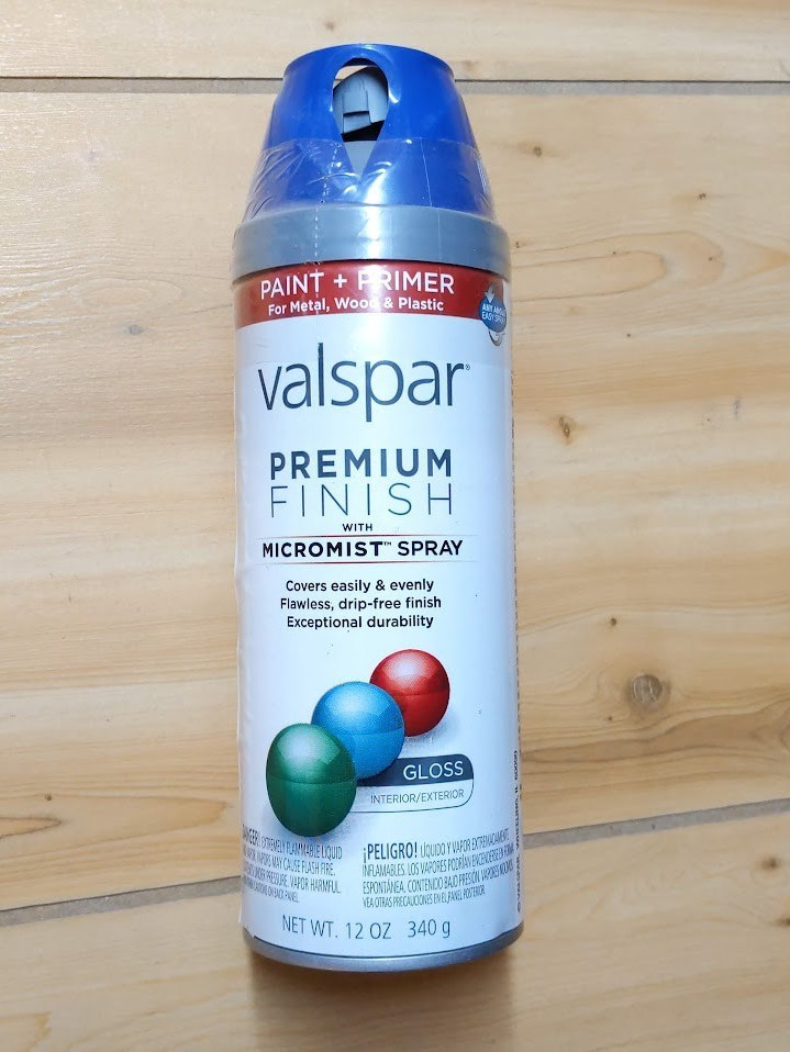Valspar Classic Royal Blue Gloss Spray Paint + Primer 12oz Micromist 85205 NEW