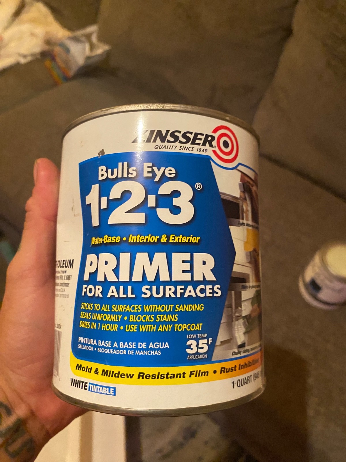 paint on chalk board and primer