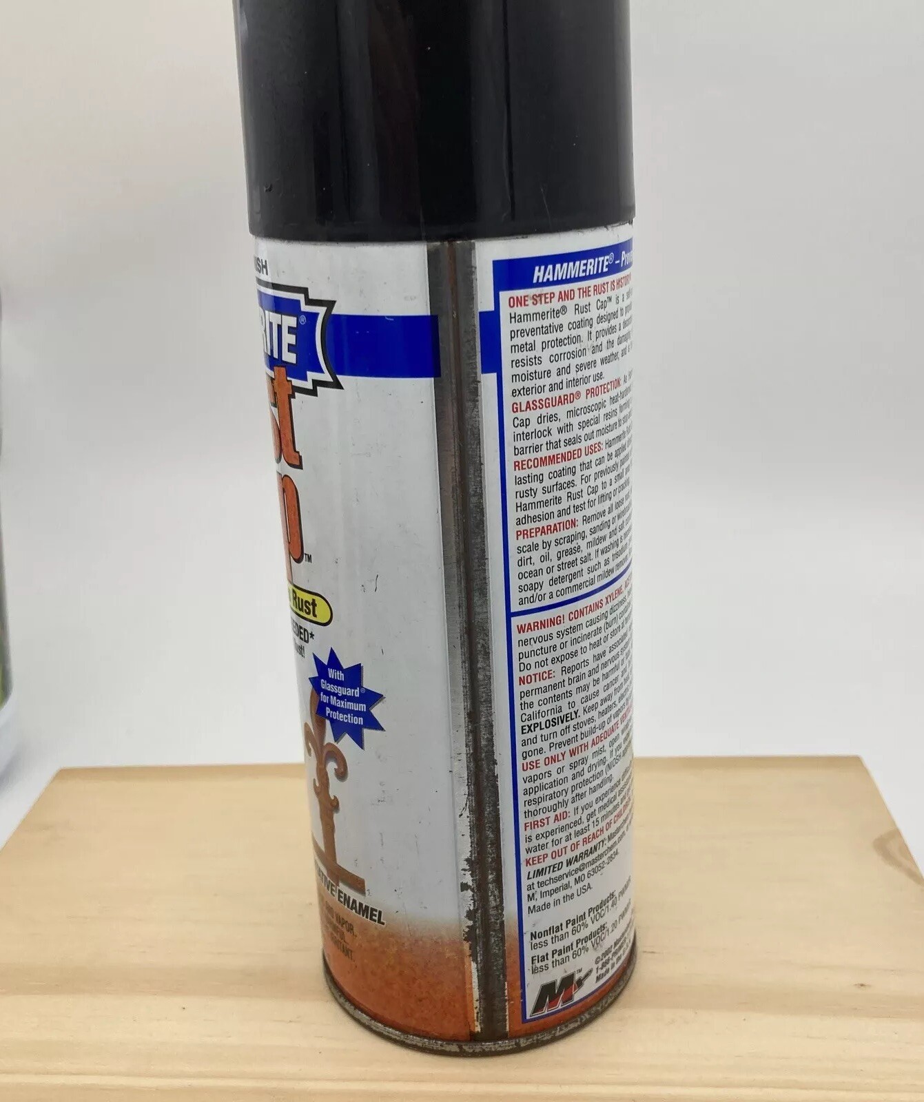 Hammerite Rust Cap Spray Paint Smooth Gloss Black 42240 Extremely Rare!