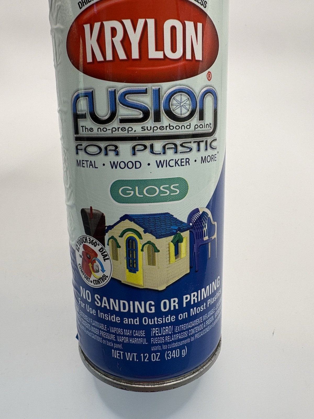 Krylon Fusion for Plastic Patriotic Blue 2329 Gloss Spray Paint 12oz Almost Full